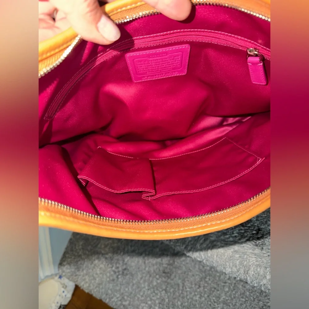 Coach Heritage Stripe Tattersall Plaid Hobo Shoulder Bag